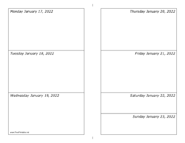01/17/2022 Weekly Calendar-landscape Calendar