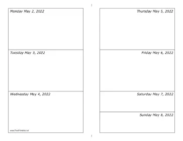 05/02/2022 Weekly Calendar-landscape Calendar