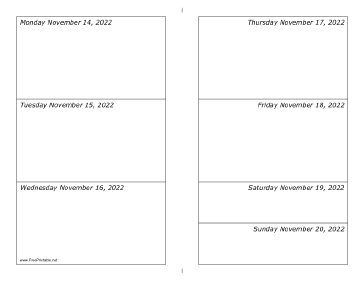 11/14/2022 Weekly Calendar-landscape Calendar