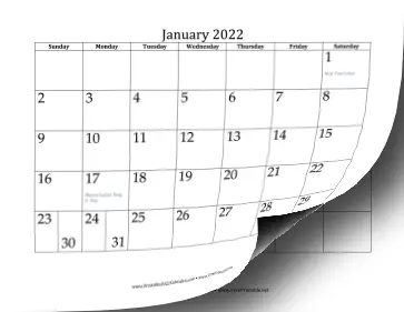 2022 Full Year Calendar