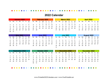 2022 Colorful Calendar Calendar