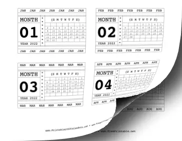 2022 Horizontal Scrapbook Calendar Cards Calendar