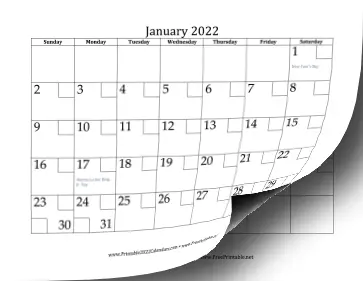 2022 with Checkboxes Calendar