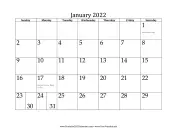 January 2022 Calendar calendar