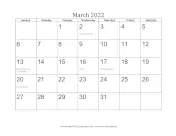 March 2022 Calendar calendar