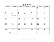 July 2022 Calendar calendar