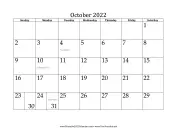 October 2022 Calendar calendar