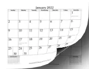 2022 Calendar Mini-Month calendar