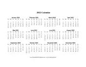 2022 Calendar One Page Horizontal calendar