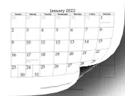 2022 with dates of adjacent months in gray