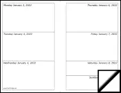 2022 Weekly Calendar-landscape calendar